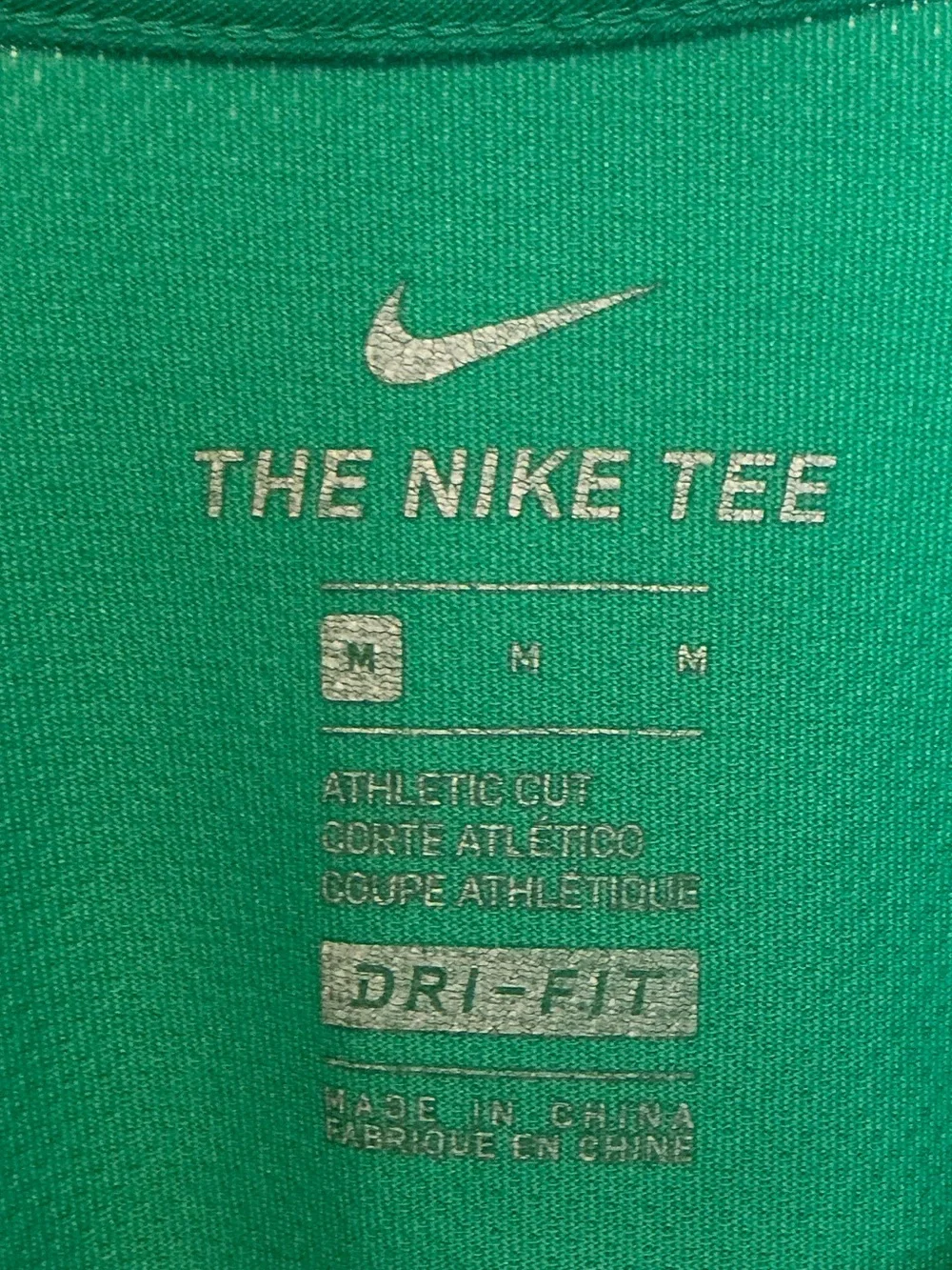 Nike Green Short Sleeve RUN Tee with Silver Logo